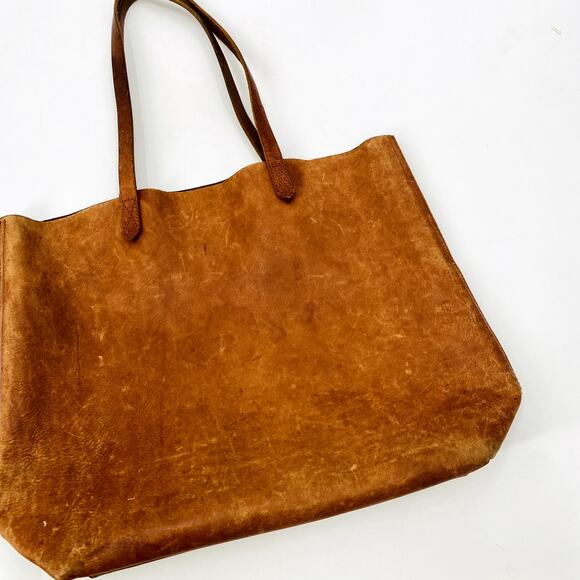 Madewell 1937 brown leather tote bag - Picture 1 of 7